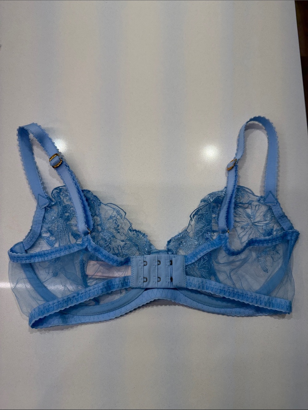 Agent Provocateur NWOT Jayce Plunge Underwired Bra Baby Blue Size 32E - Picture 7 of 8